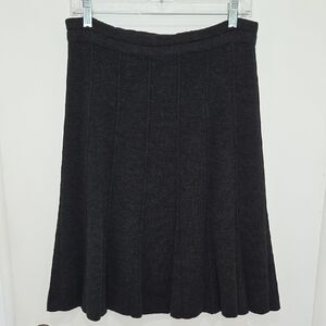 Eileen Fisher Charcoal A-Line Italian Yarn Fit And Flair Skirt